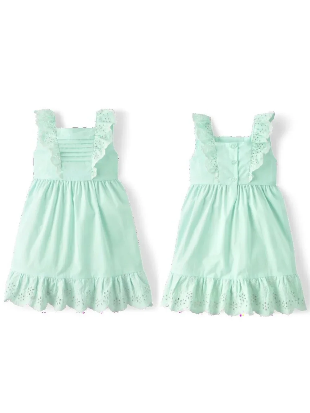 Gymboree Aqua Eyelet Lace Pintuck Eyelet Ruffle Dress Signs of Spring size 5T